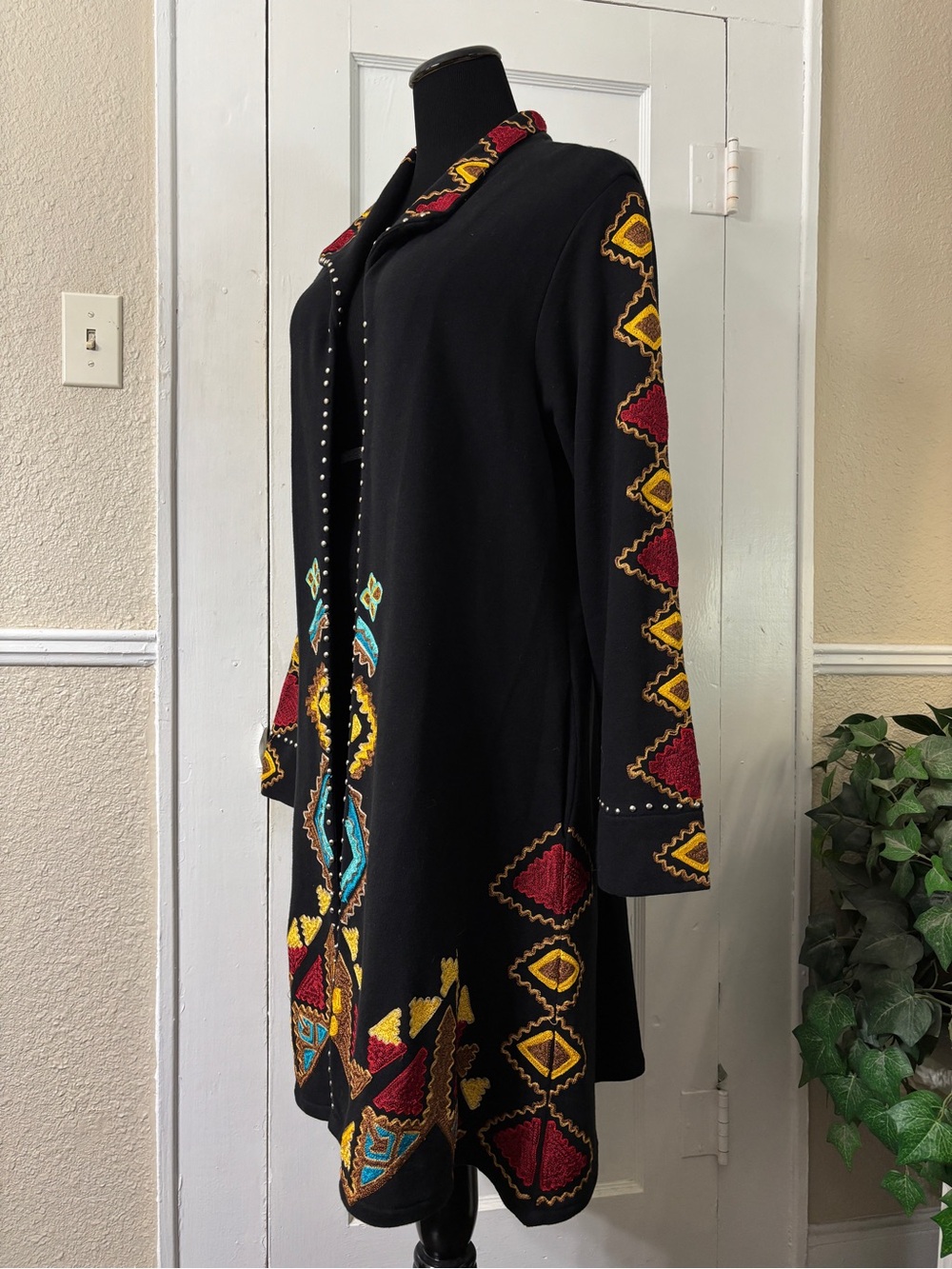Vintage Collection Wildfire Embroidered Duster Sweater Cardigan - Picture 5 of 16